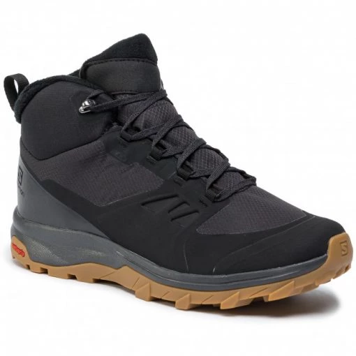 Homme Chaussures De Trekking SALOMON - Outsnap Cswp 409220 28 V0 Black/Ebony/Gum1A Noir -Salomon Soldes Magasin 0000201251195 01 kl