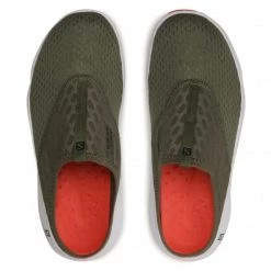 Homme Mules / Sandales De Bain SALOMON - Reelax Slide 5.0 412778 27 M0 Deep Lichen Green/White/Cherry Tomato Vert -Salomon Soldes Magasin 0000207945401 07d rz