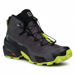 Homme Chaussures De Trekking SALOMON - Cross Hike Mid Gtx GORE-TEX 411186 26 G0 Magnet/Black/Lime Punch Gris