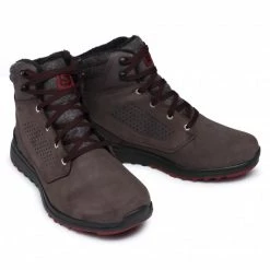 Homme Chaussures De Trekking SALOMON - Utility Winter Cs Wp 407975 28 V0 Shale/Black/Syrah Marron -Salomon Soldes Magasin 0000208288989 05 rz