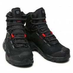 Femme Chaussures De Trekking SALOMON - Quest Winnter Thinsulate™ Climasalomon™ Waterproof 413666 20 V0 Black/Goji Berry/onument Noir -Salomon Soldes Magasin 0000208788267 03 rz