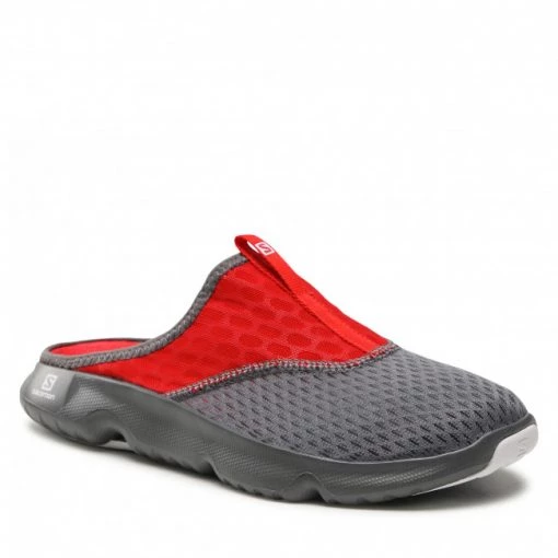 Mules Et Sandales Mules / Sandales De Bain SALOMON - Reelax Slide 5.0 416878 27 M0 Quiet Shade/Goji Berry/White Rouge, Gris -Salomon Soldes Magasin 01 0000209660142 rz
