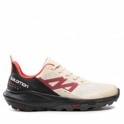 Homme Chaussures De Trekking SALOMON - OUTpusle GTX GORE-TEX 415881 Bleached Sand/Black/Poppy Red Beige, Multicolore -Salomon Soldes Magasin 02 0000209669961 bs