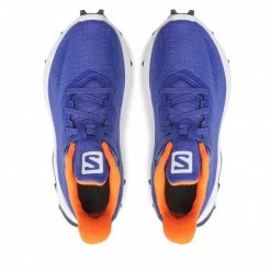Unisexe Chaussures SALOMON - Alphacross Blast J 416213 09 V0 Clematis Blue/White/Vibrant Orange Violet -Salomon Soldes Magasin 06 0000209987270 rz
